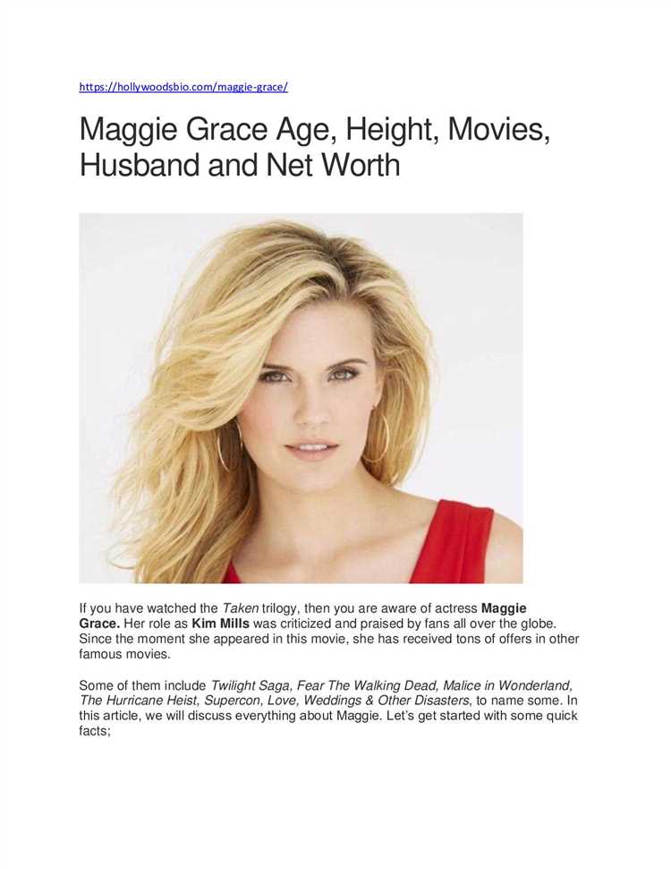 Maggie Grace's Age and Height