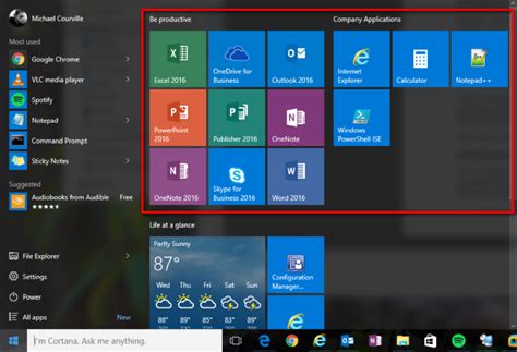  Customizing the Start Menu Layout 