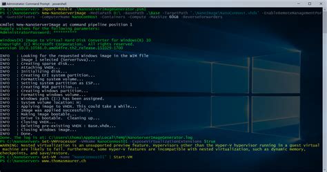  Managing the nanoserver Container