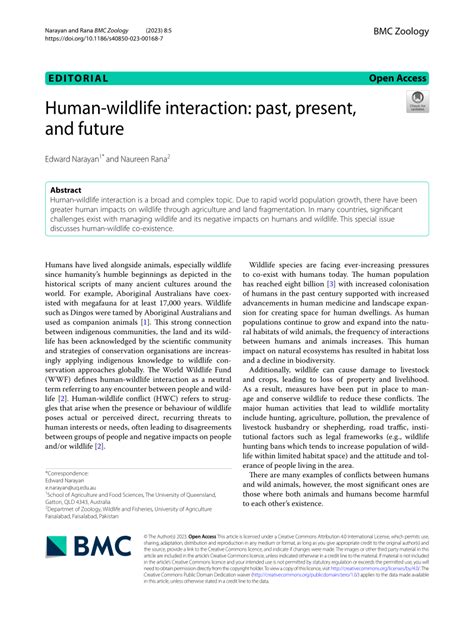 A Case of Urban Encroachment: Exploring the Growing Interaction between Humans and Wildlife