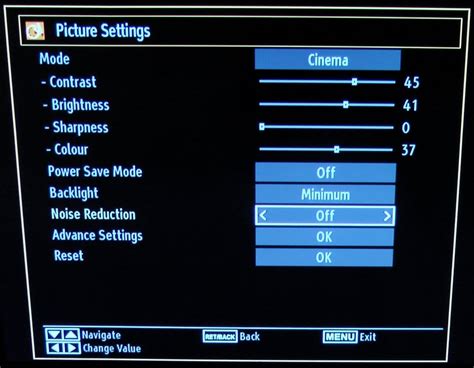 Accessing TV Settings Menu