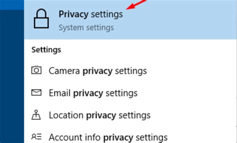 Accessing the Privacy Settings