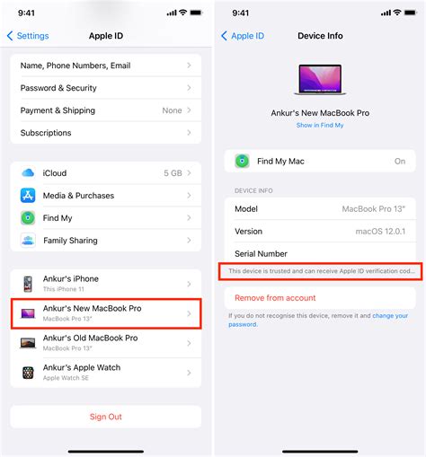 Accessing your Apple ID through Device Settings