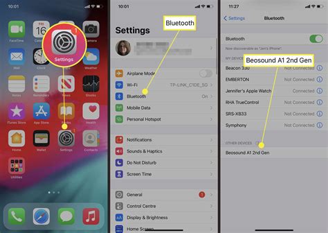 Activating Bluetooth on iPhone