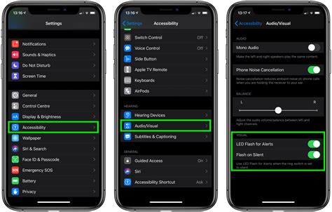 Activating LED Flash Notifications in iPhone 11 Settings