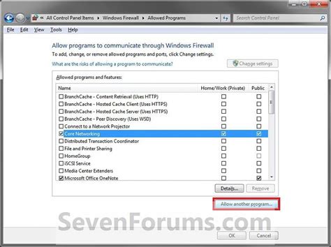 Add and Remove Programs from Firewall Exceptions