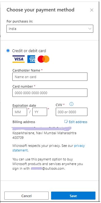 Adding a New Credit or Debit Card to Your Payment Methods