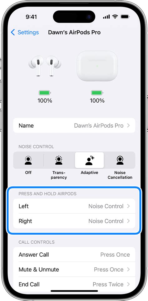 Adjusting AirPods Settings on a Compatible Device