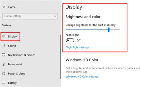 Adjusting Display Settings and Brightness