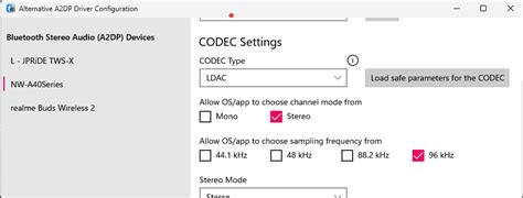 Adjusting LDAC Codec Settings