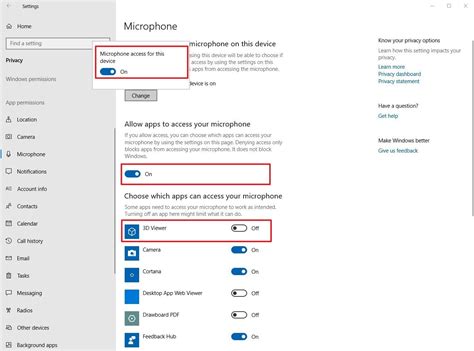 Adjusting Microphone Privacy Settings