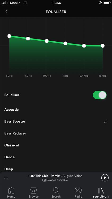 Adjusting the Volume and Equalizer Settings