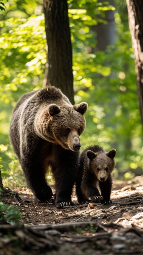 An Unforgettable Sight: Witnessing a Mother Bear and Her Offspring in a Domestic Setting