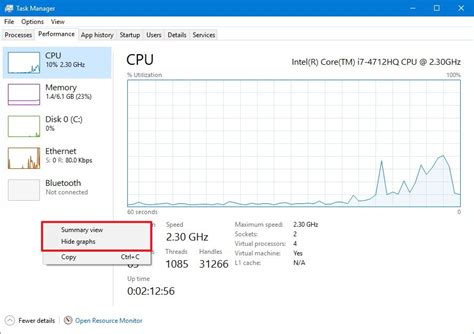 Analyzing System Performance with Task Manager