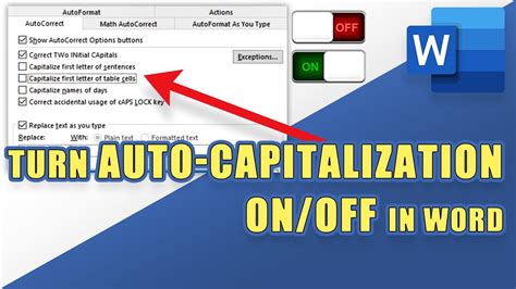 Automatic Capitalization Settings