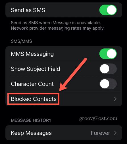 Blocked Contacts