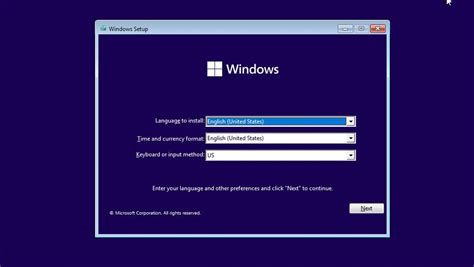 Booting from the Media for Windows Installation