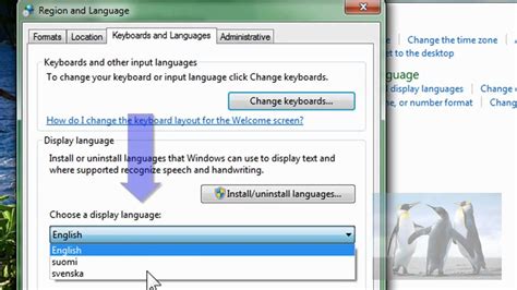 Changing the Display Language to Russian