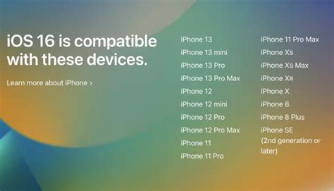 Check device compatibility with iOS 16