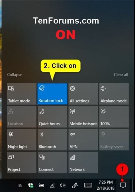 Check if the display rotation lock option is enabled