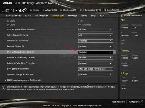 Checking BIOS settings and enabling virtualization