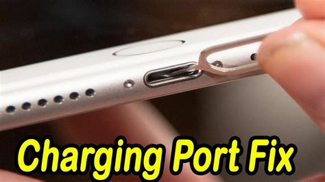 Checking for debris or dirt in the charging port