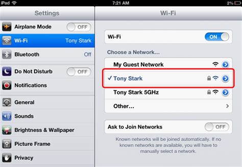 Checking the IP Address in the iPad's Network Settings