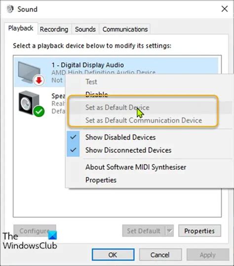 Choose the Default Audio Output Device