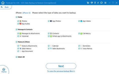 Choose the preferred backup method