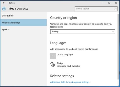 Choosing the Language & Region Option