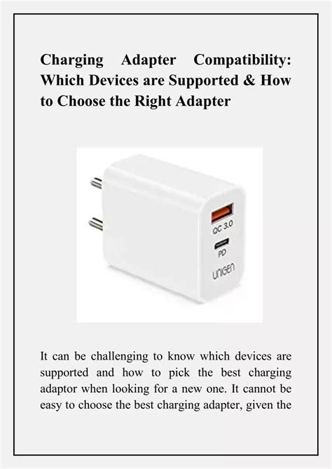 Choosing the Right Adapter: Exploring Different Types and Compatibility with Your Devices