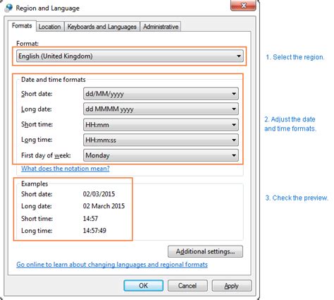 Choosing the Time Format