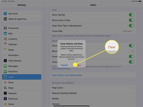 Clearing Cache and Data in Safari