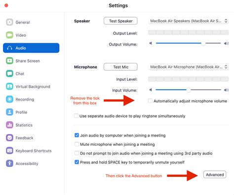 Configuring Audio Settings