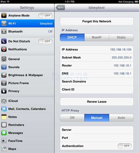 Configuring Network Settings on the iPad