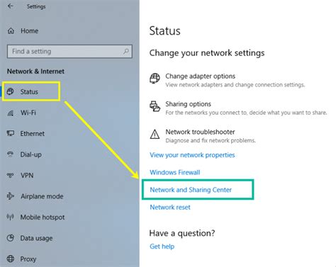 Configuring Network and Sharing Settings on a Windows Environment