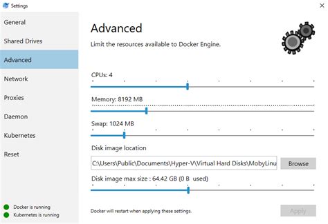 Configuring Resource Limits for Docker Containers on a Windows Environment