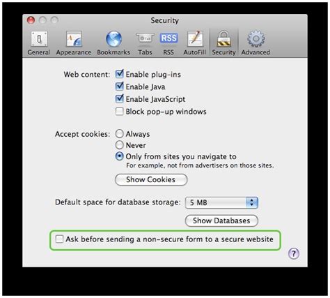 Configuring Safari settings