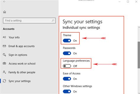 Configuring Sync Preferences for Connectivity