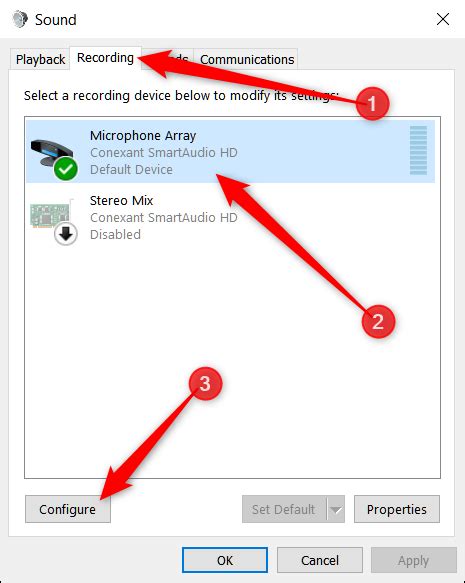 Configuring microphone settings on different devices