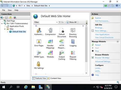 Configuring the Default Website in IIS on a Windows Container