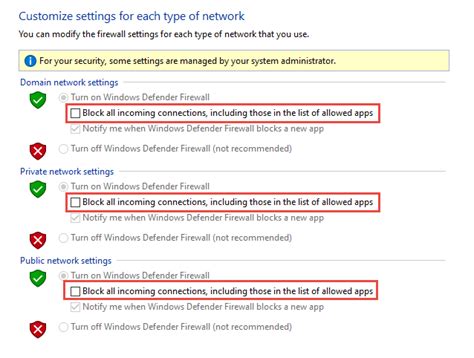 Configuring the Firewall Settings of Windows Defender