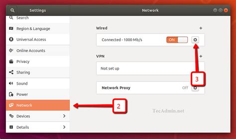 Configuring the Network Settings on Ubuntu