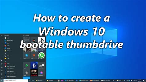 Creating a Bootable Windows 10 Thumbdrive