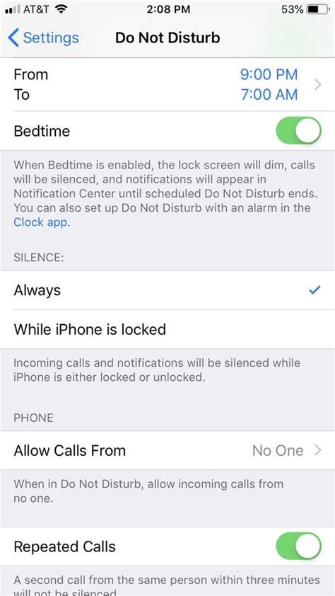 Customizing Do Not Disturb Hours for Call Silence