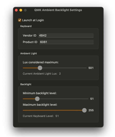 Customizing Keyboard Brightness Based on Ambient Light