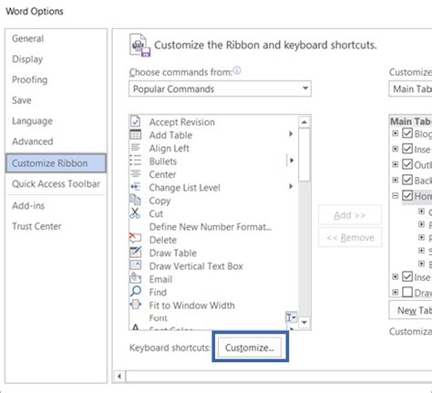 Customizing Keyboard Shortcuts