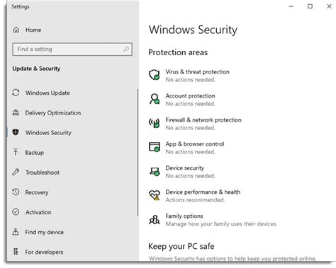 Customizing the Settings for Your Windows Security System