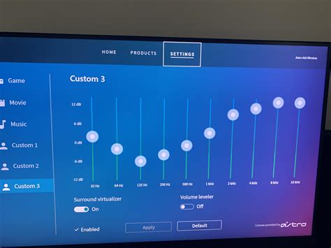 Customizing the audio settings for a personalized experience