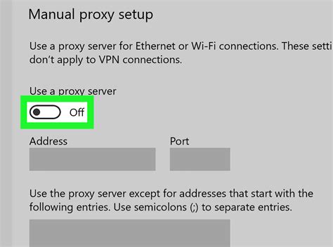 Disable VPN or Proxy Settings